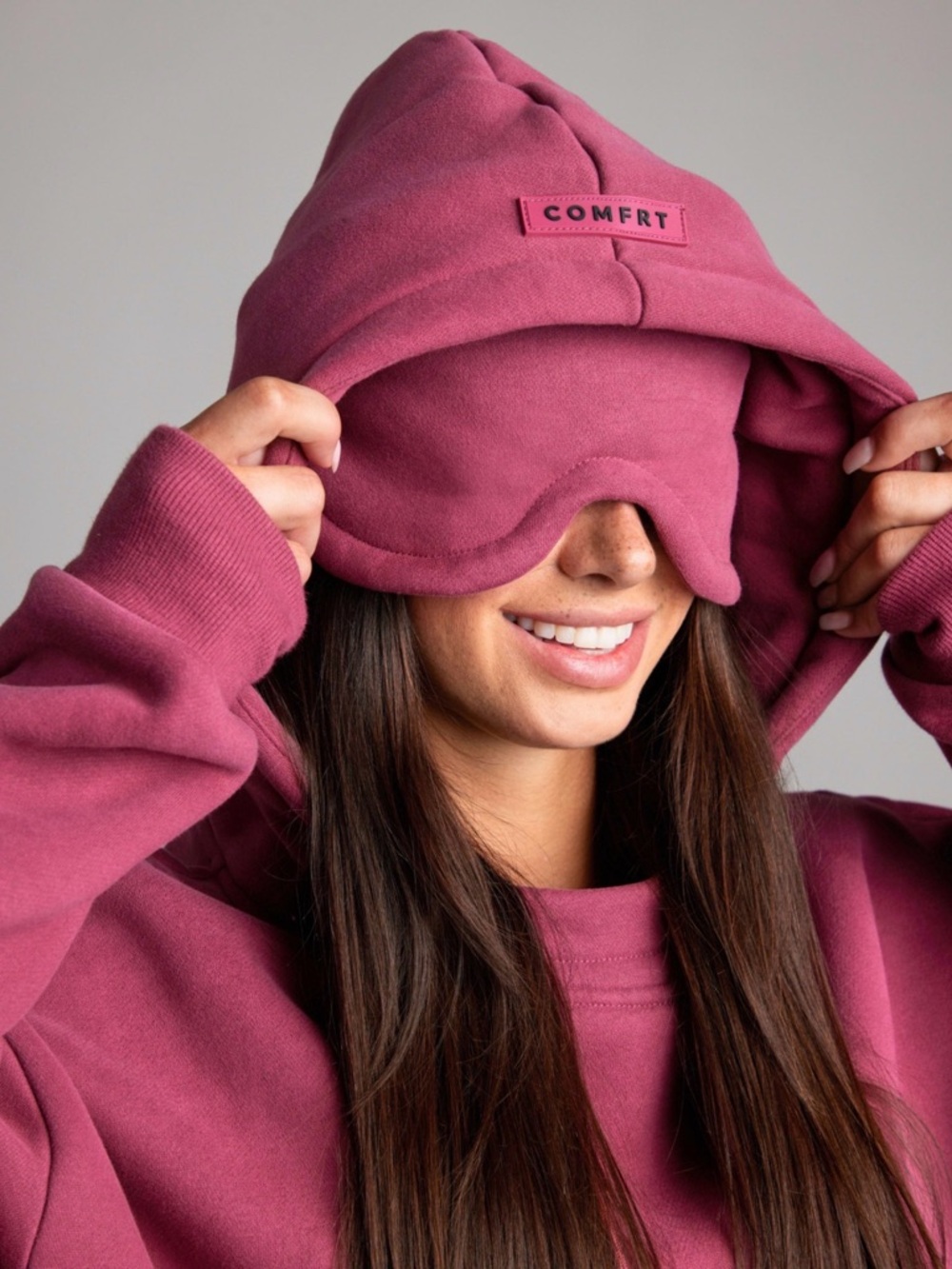 COMFRT Airplane Mode Travel Hoodie Berry Large